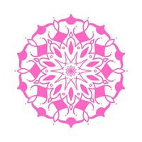 Mandala flowers with colored, geometric ethnic decorations. photo