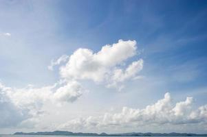 The sea and the blue sky, clean white sky, beautiful in nature photo