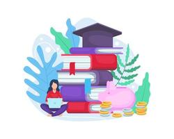 Student investing in education vector