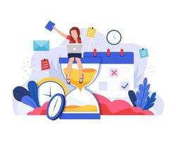 Concept illustration of time management vector