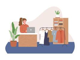 Fashion clothing store concept illustration vector
