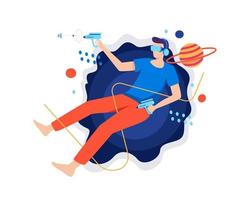 Augmented virtual reality concept illustration vector