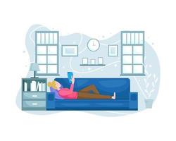 Stay at home illustration concept vector