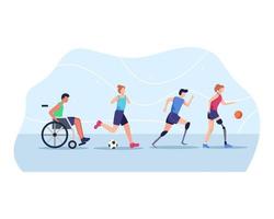Sports people with disabilities vector