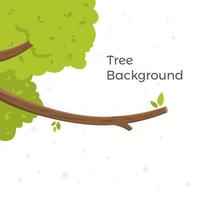 Tree leaves vector cartoon. Tree cartoon background with copy space. Detailed vector illustration isolated on white background. Vector illustration of green cartoon tree