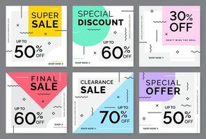 Modern promotion square web banner for social media vector
