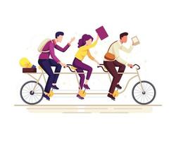 gente de negocios andando en bicicleta