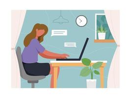 Work from home illustration vector