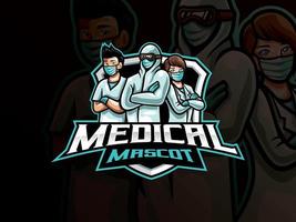 logotipo de la mascota del personal médico vector