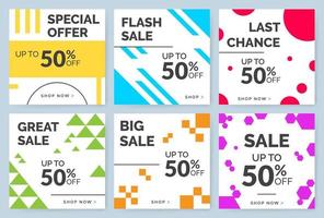 Modern promotion square web banner for social media vector