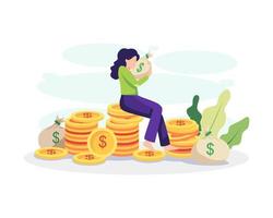 Financial freedom concept illustration vector