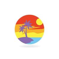 Tropical island icon concept design vector