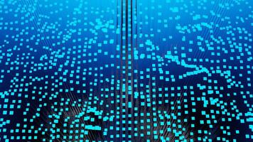 abstract background of random glowing neon cube block wave pattern, 3D illustration rendering photo