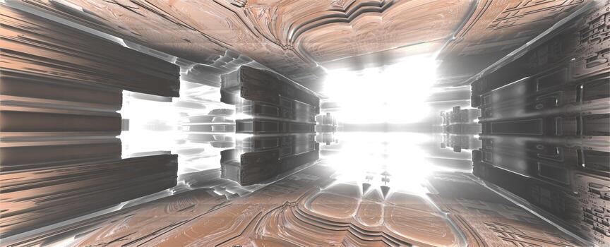 Abstract Computer generated Fractal design. 3D Illustration of a Beautiful infinite mathematical mandelbrot set fractal. photo