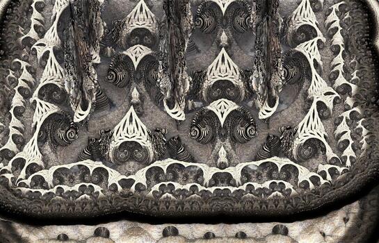 Horror Abstract Computer generated Fractal design. 3D Illustration of a Beautiful infinite mathematical mandelbrot set fractal. photo