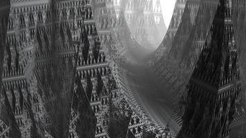 diseño fractal generado por ordenador abstracto. Ilustración 3d de un hermoso conjunto de mandelbrot matemático infinito fractal. foto