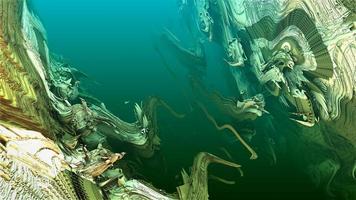 3D Illustration of a Beautiful Fractal deep sea. Abstract Computer generated Fractal design. photo