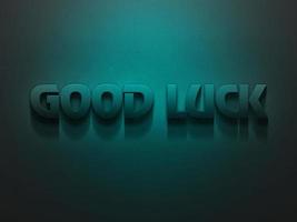 Good Luck concept image dark Green Background photo