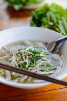 Pho noodle is the traditional famous noodle in Laos and Vietnam country. photo