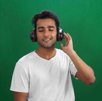 A man listening and Enjoying Music photo