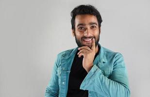 a man got an idea in white background photo