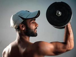 Man Lifting Weights image in withe BG photo