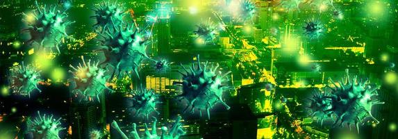 Corona virus background, pandemic risk concept. 3D illustration photo