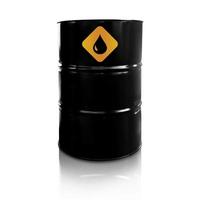 concepto de la industria petrolera con barril de gasolina. ilustración 3d foto
