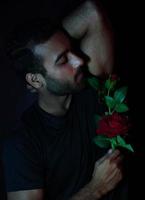 a boy with rose image hd photo