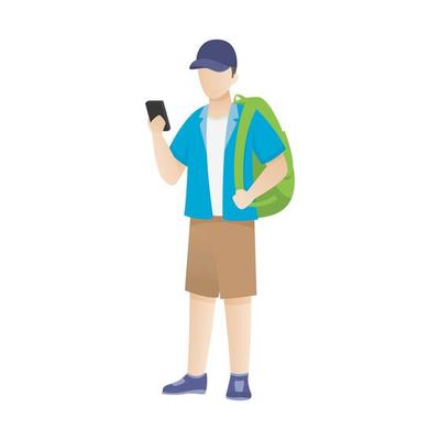 Student On Phone Vector Art, Icons, and Graphics for Free Download