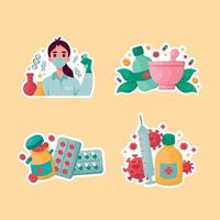 Medicines Sticker Collection vector