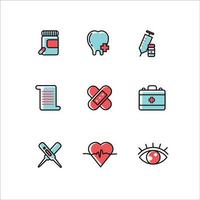 Medical And Healthcare Icon Set vector