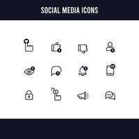 Outline Social Media Reaction Icon Set vector