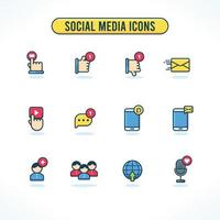 Color Social Media Icon Set vector