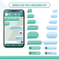 aplicación de mensajería de chat de burbuja degradada vector