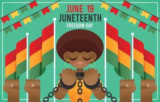 Liberating African Americans From Servitude And Celebrating Their Equality vector