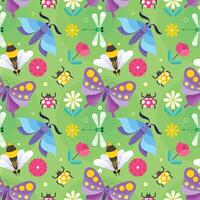 Seamless Insects Pattern vector