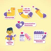Immunization Awareness Sticker Set vector