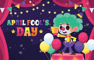 A Clown Performs On April Fool's Day vector