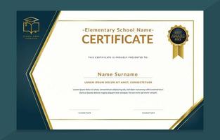 plantilla de certificado de escuela primaria moderna vector