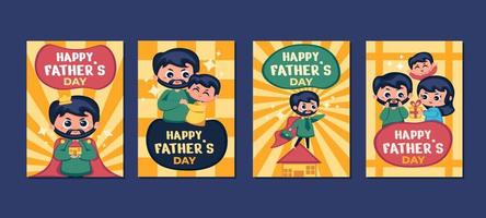 Happy Fathers Day Celebrate Father As A Hero vector