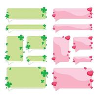 Cute Pink and Green Decorative Mobile Bubble Chat Set vector