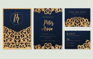Wedding Invitation Papercut Template vector