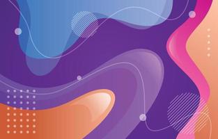 Fluid Colorful Gradient Wave With Line And Shape Element Background vector