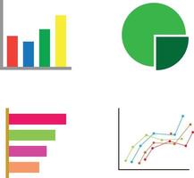 elementos de mercado de datos comerciales barra de puntos gráficos circulares diagramas y gráficos conjunto de iconos planos vector