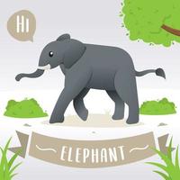 Cute cartoon elephant. Cartoon cute baby elephant, Vector illustration of Elephant. African animal vector illustration