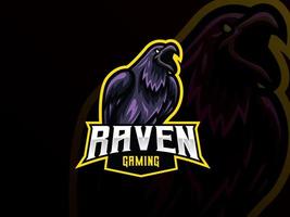 Raven mascot sport logo design vector