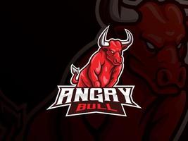 Bull mascot sport logo design vector
