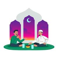 hombres iftar juntos vector