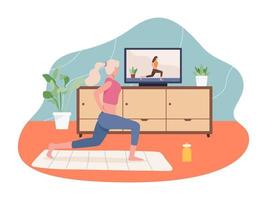 ejercicio en casa ilustración del concepto vector